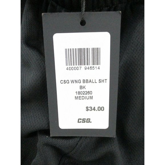 CSG Basketball Shorts Mens Medium Black Pockets Activewear Drawstring NWT - Picture 3 of 7